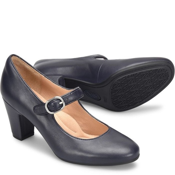 Sofft Shoes - Sofft Leslie Mary Jane Rounded Toe Leather Pumps Navy Size 7.5 EUC